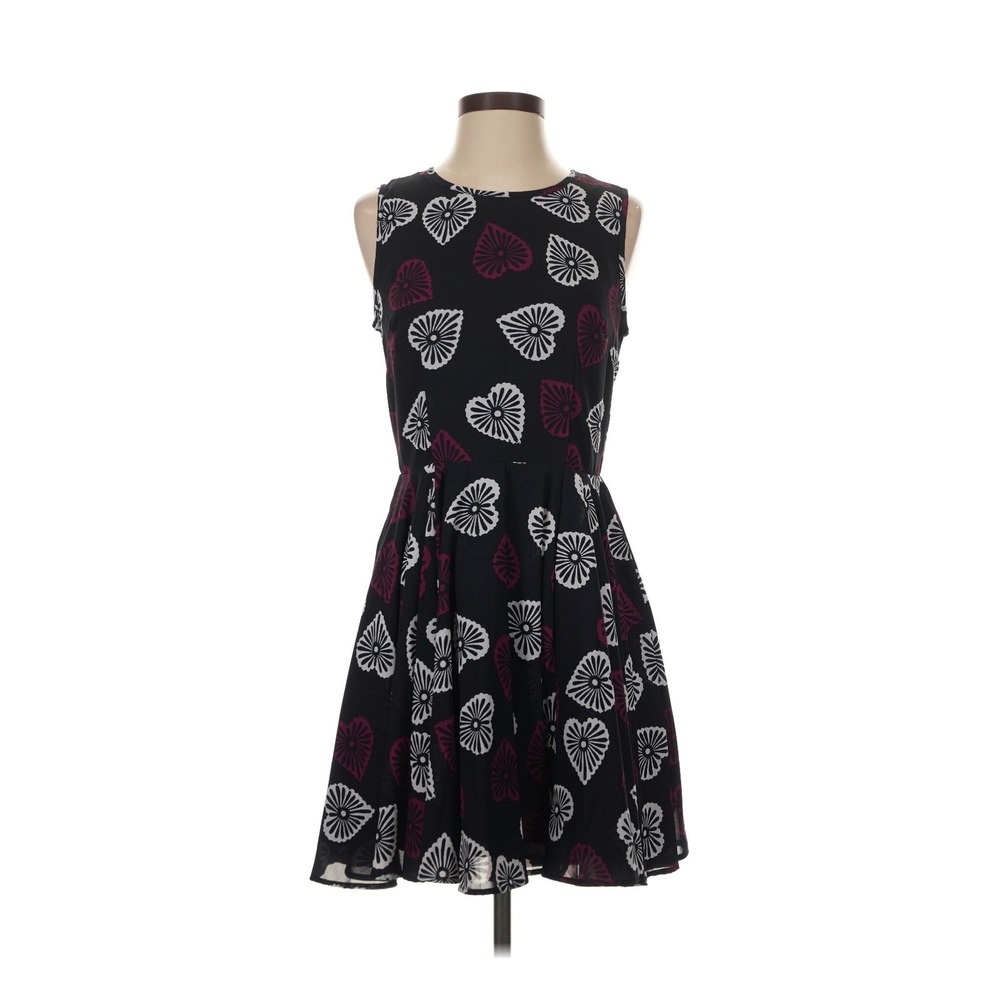 Maison Jules Fiji Heart Fan Print Fit Flare Mini Dress Small NWT